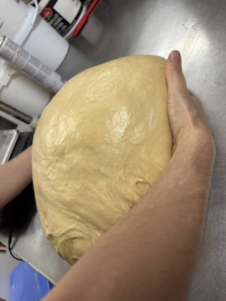 Detalle de la masa del roscón
